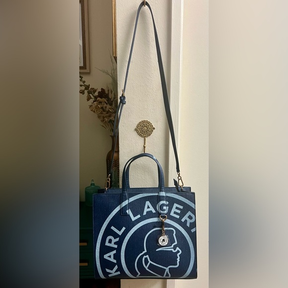 Karl Lagerfeld Denim Blue Purse BNWT! - Picture 2 of 16
